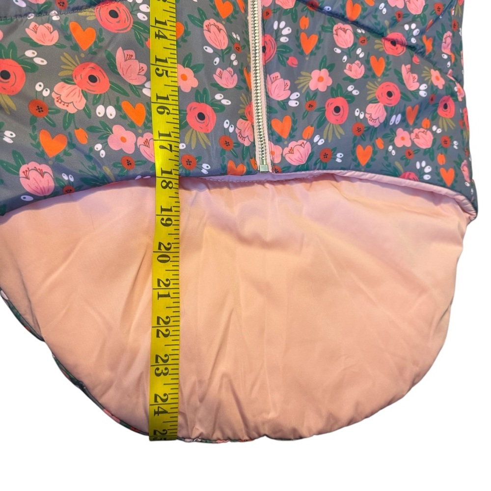 Lucy & Co Pink Floral Reversible Puffer Vest Size XXL - Picture 8 of 11